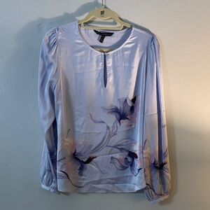White House Black Market Lavender Floral Blouse